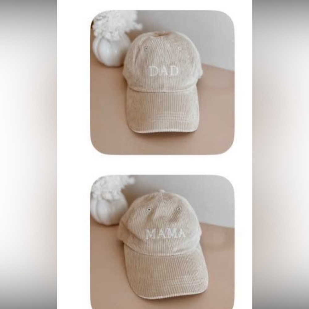 Mom and dad hats, brand new never worn
